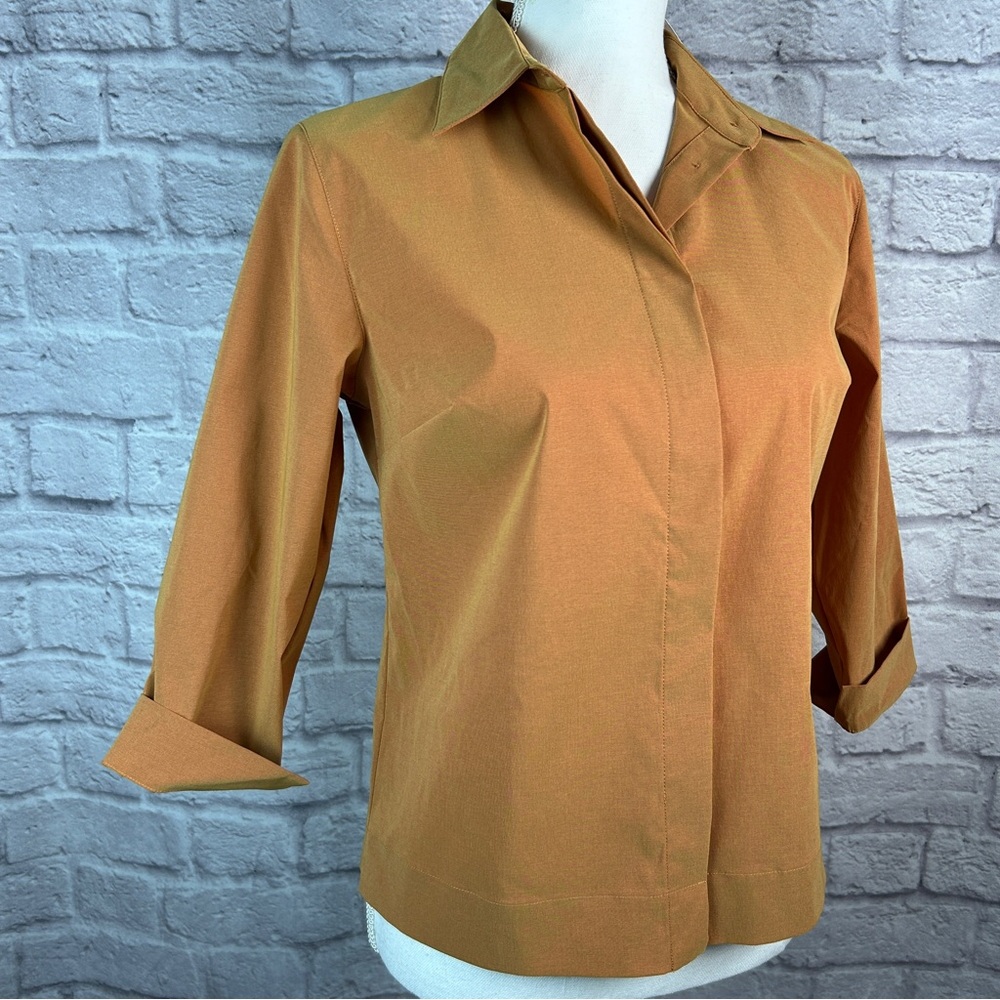 NWT Spiegel Women's Button-Down‎ Gold Blouse - Picture 3 of 11